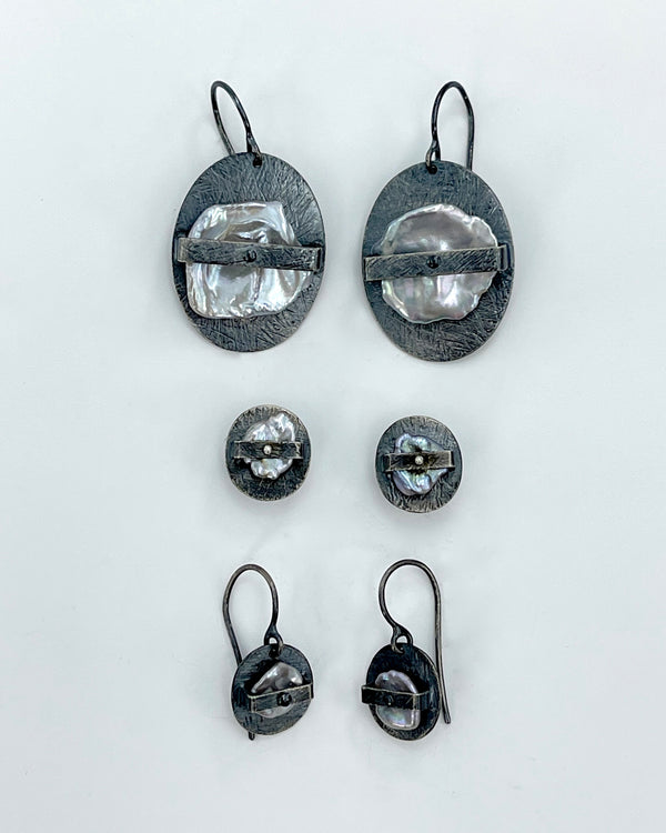 Heather Guidero Carved Ellipse Band Earrings