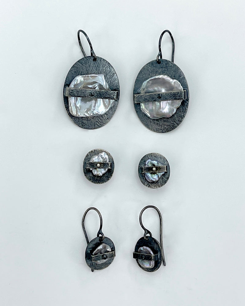 Heather Guidero Carved Ellipse Band Earrings