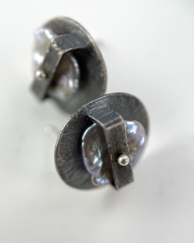 Heather Guidero Carved Ellipse Band Earrings