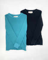 Boat Neck Waffle Rib Top
