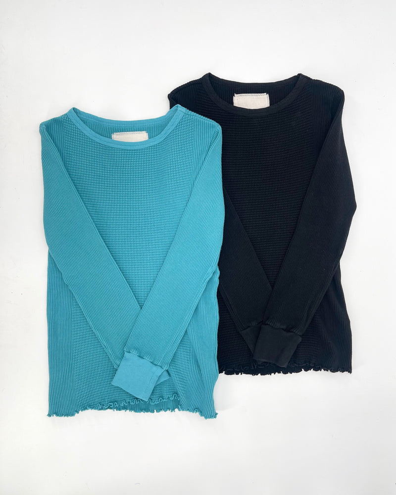 Boat Neck Waffle Rib Top