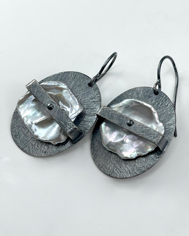 Heather Guidero Carved Ellipse Band Earrings