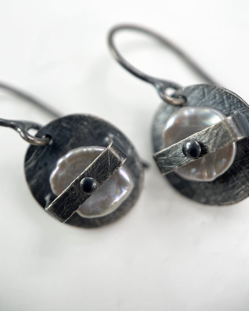 Heather Guidero Carved Ellipse Band Earrings