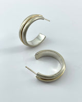 Suneera Silver and Gold Hoops