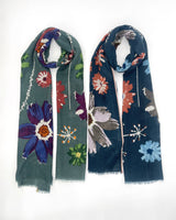 Bed of Flowers Wool & Silk Scarf