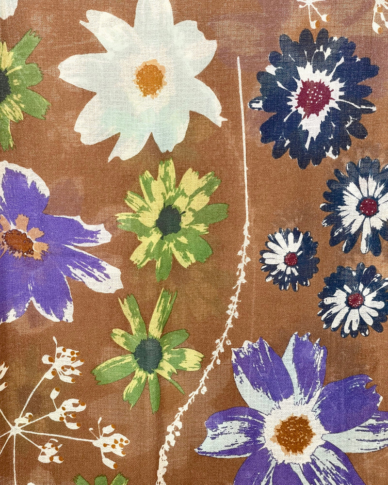 Bed of Flowers Wool & Silk Scarf