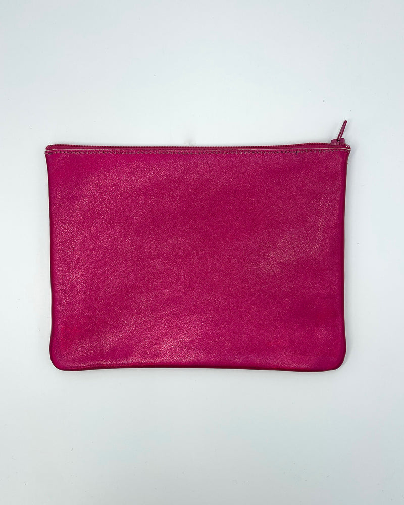 Large Leather Zip Pouches