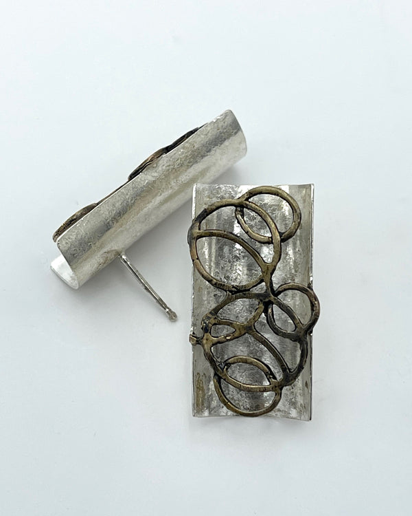 Biba Schutz Lace on Rectangle Post Earrings