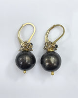 River Song Charcoal Pearl Fringe Earrings