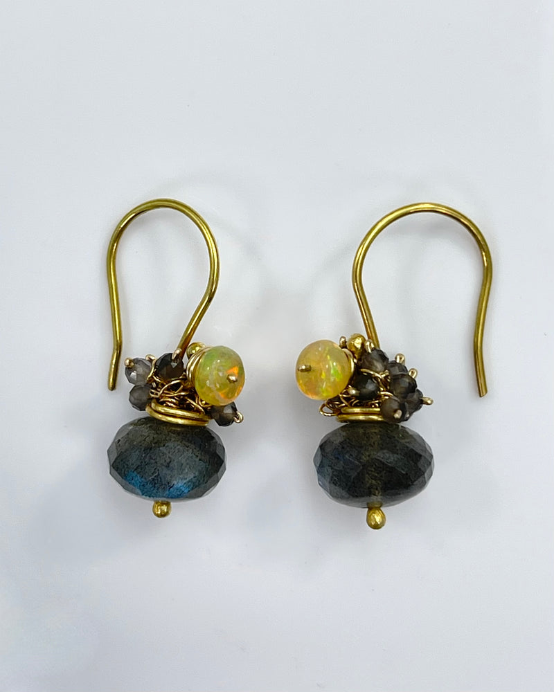 River Song Faceted Labradorite Fringe Earrings