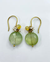 River Song Prehnite Coin Earrings