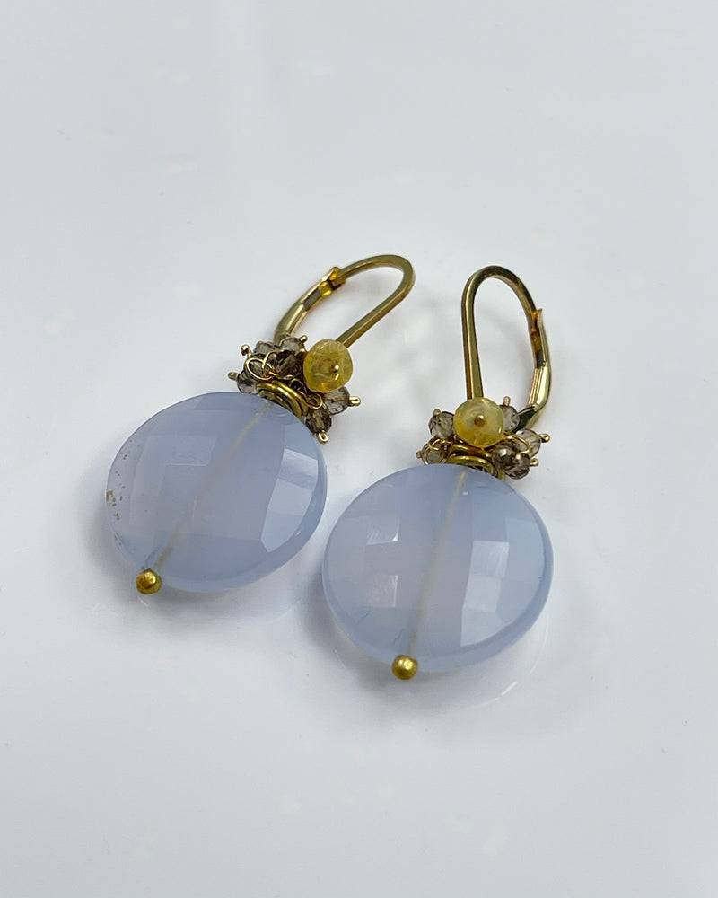 River Song Blue Chalcedony Fringe Earrings