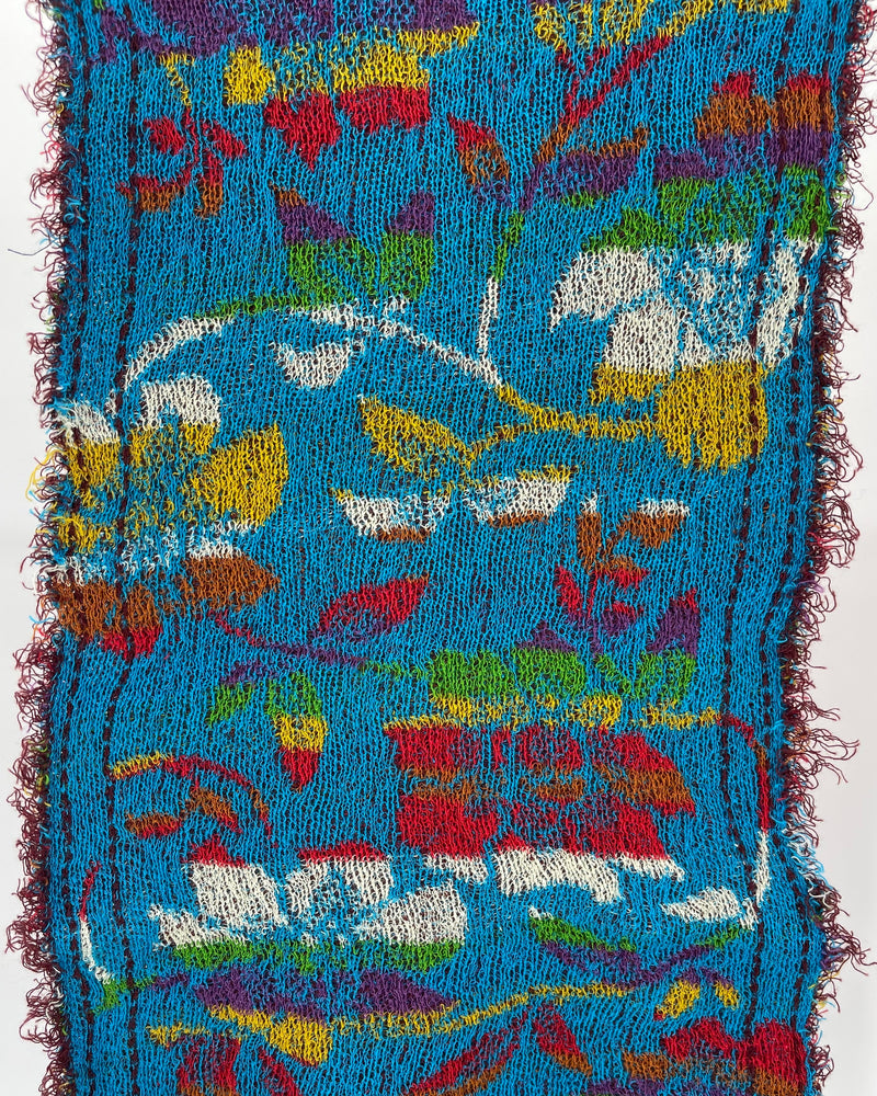 Small Cotton Scarf with Floral Pattern
