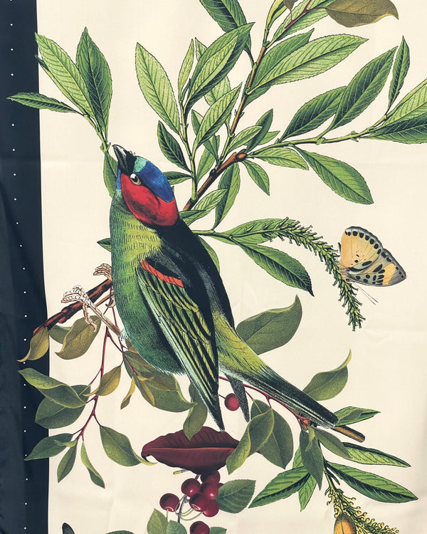 Black Retro Birds Scarf