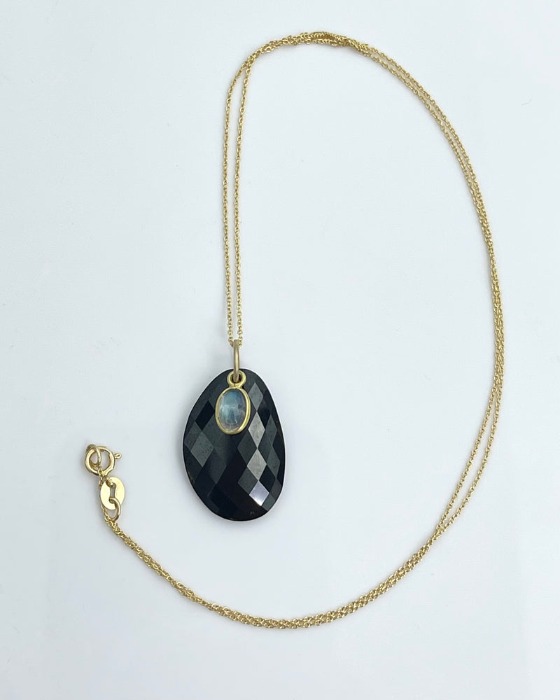 Margaret Solow Black Spinel and Moonstone Necklace