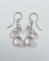 Melissa Joy Manning Rose Quartz Triple Drop Earrings