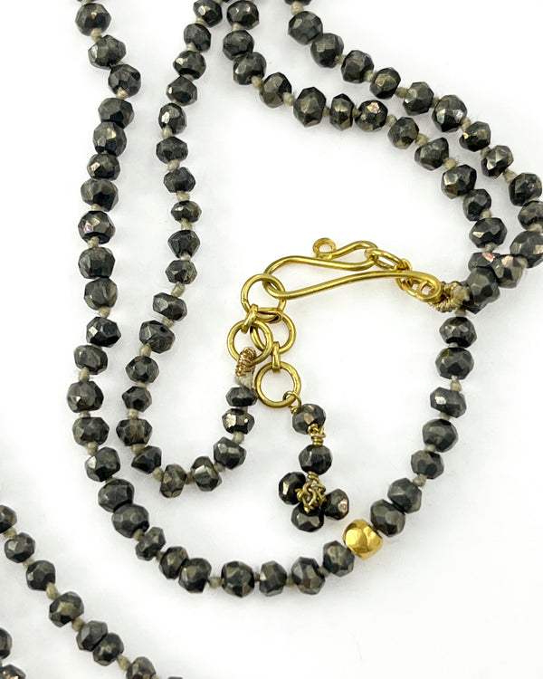 Pyrite & 18K Bead Necklace
