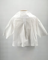 Basco Cotton & Linen Short Blouse, White