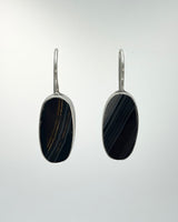 Jane Diaz Oval Flat-Cut Stone Drop Earrings