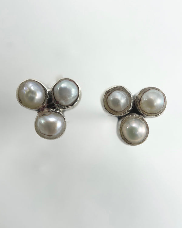 Jane Diaz Tiny Clover Stud Earrings