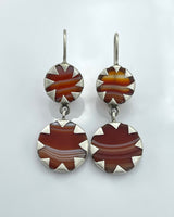 Jane Diaz Double Round Stone Drop Earrings