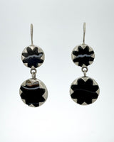 Jane Diaz Double Round Stone Drop Earrings
