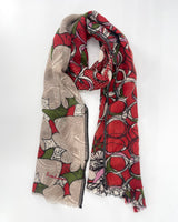 Reed and Olive Shawl, Red