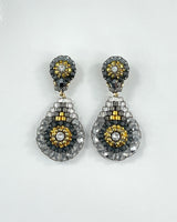 Miguel Ases Grey/GoldTeardrop Earrings