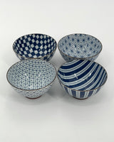 Blue and White 4 1/2" Bowls, set of 4