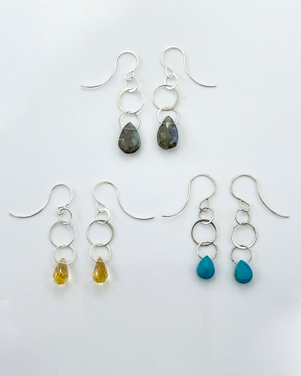 Melissa Joy Manning Three Drop Chain Earrings