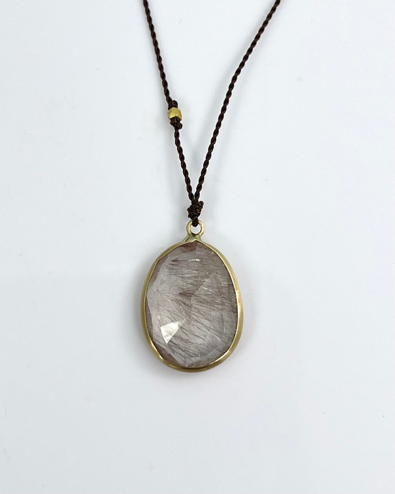 Margaret Solow Faceted Rutilated Quartz Necklace