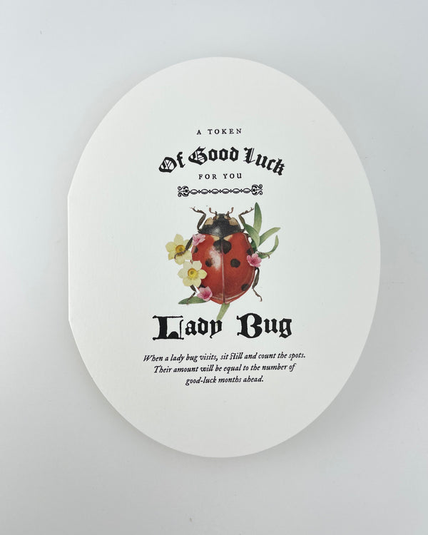 Ladybug Good Luck Oval Card