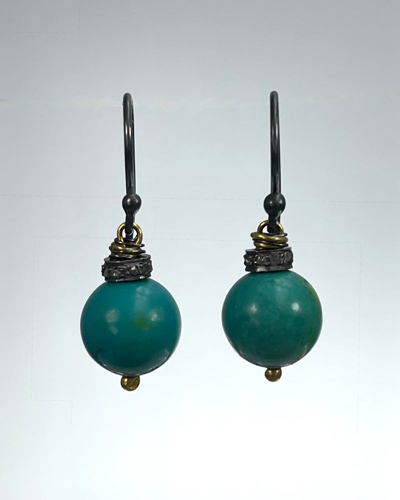 River Song Polished Persian Turquoise Earrings