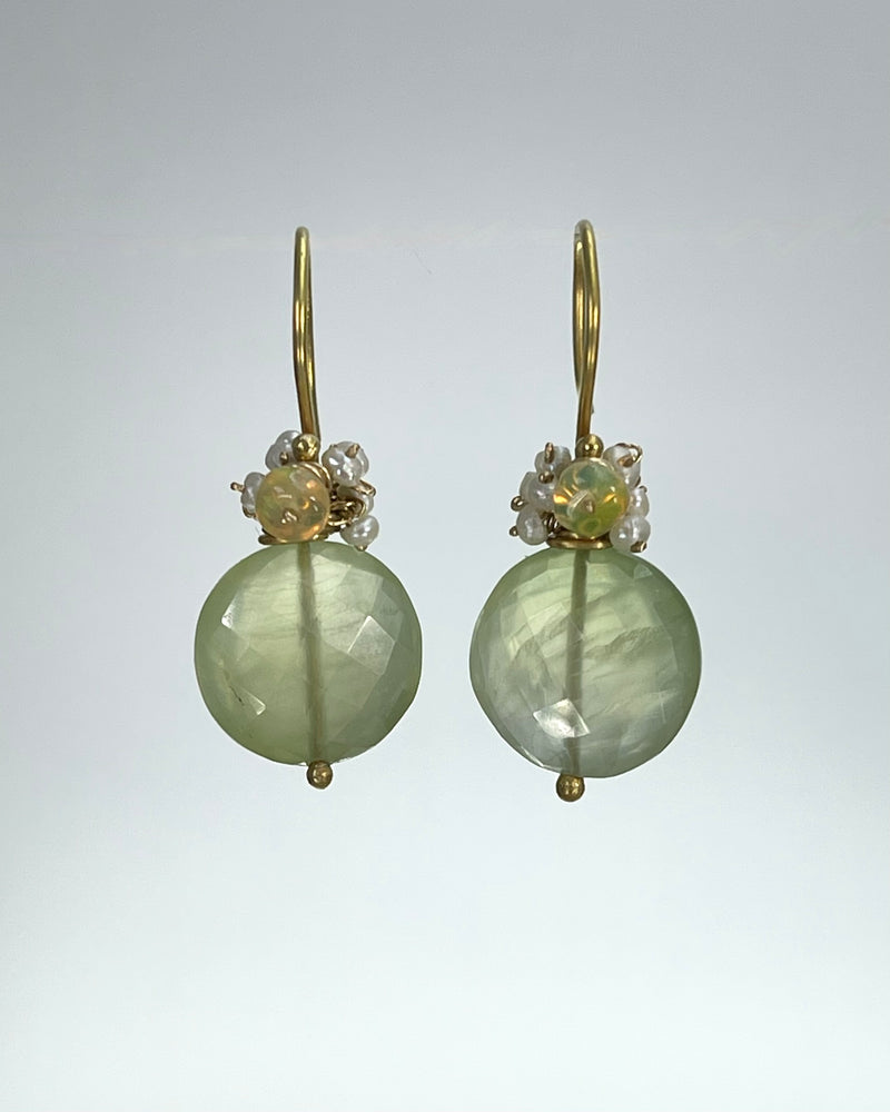 River Song Prehnite Coin Earrings