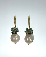 River Song Cultured Pearl with Flower Earrings