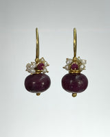 River Song Polished Ruby Fringe Earrings