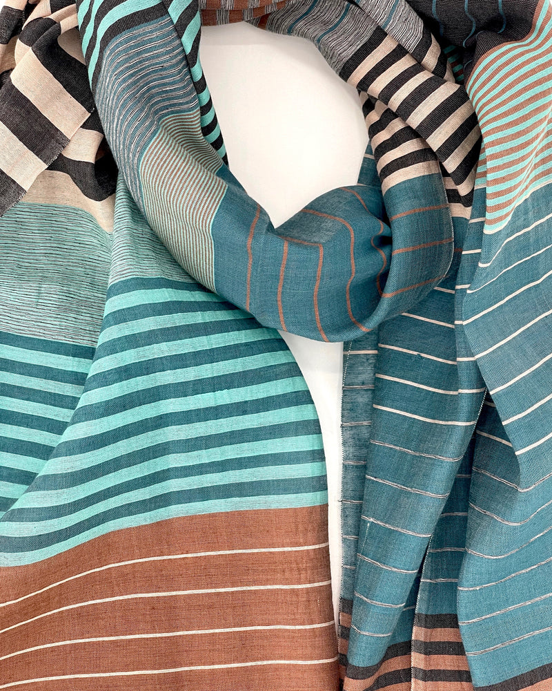 Samita Cotton & Silk Stripe Scarves