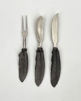 Pewter Feather Hostess Set