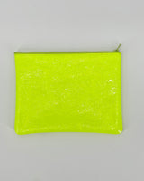 Fluoro Yellow Leather Pouches