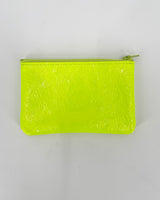 Fluoro Yellow Leather Pouches