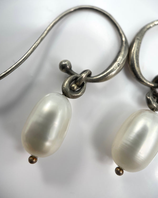 TenThousandThings Large White Pearl Earrings