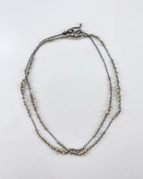 TenThousandThings Sterling Silver Luxe X's Necklace on Black