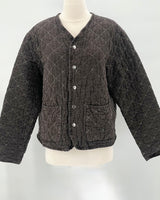 Quilted Cardigan Jacket, Espresso