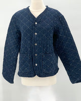 Quilted Cardigan Jacket, Navy