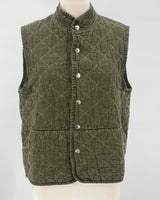 Quilted Snap Vest, Olive