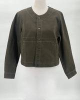 Cotton Canvas Riding Jacket in Pine