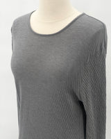 Hi-Soft Double Faced Long Sleeve Top, Charcoal