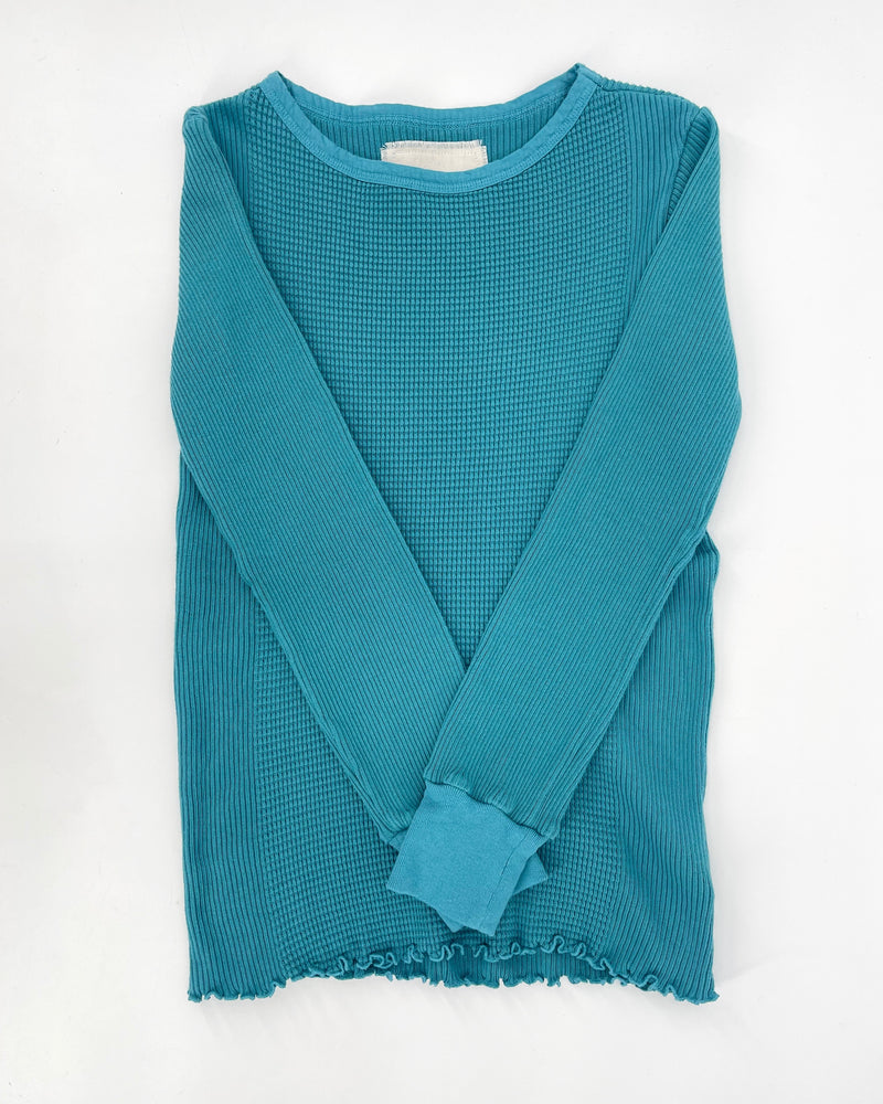 Boat Neck Waffle Rib Top