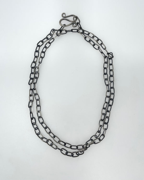 Jaye Woodstock Long Chain Necklace with "S" Clasp