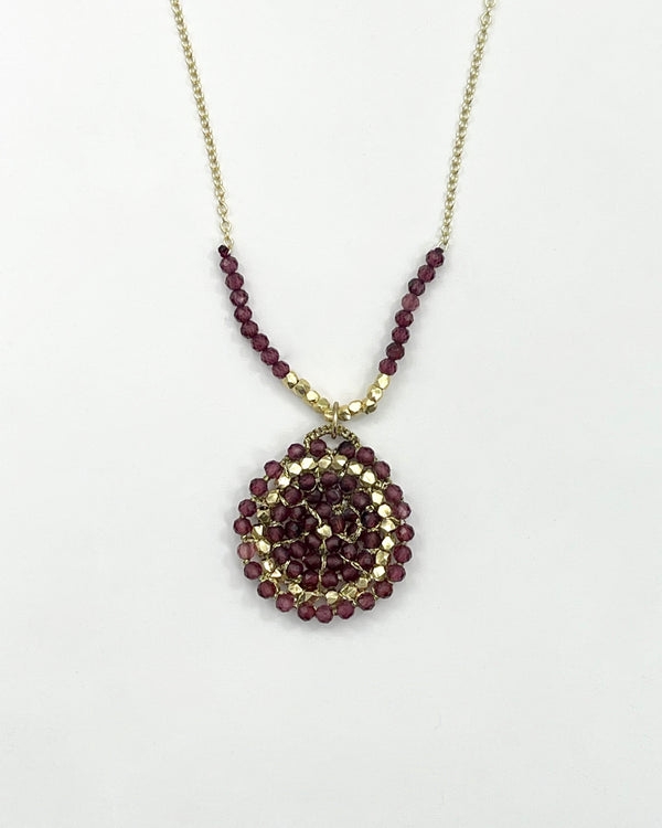Danielle Welmond Garnet & Pyrite Necklace